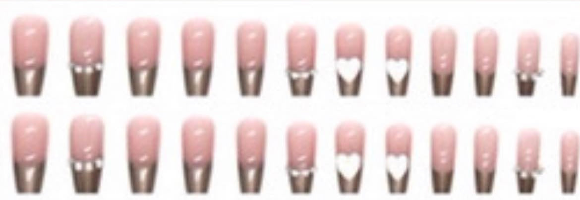 Pink & Gold with Heart & Jewel - Coffin #462