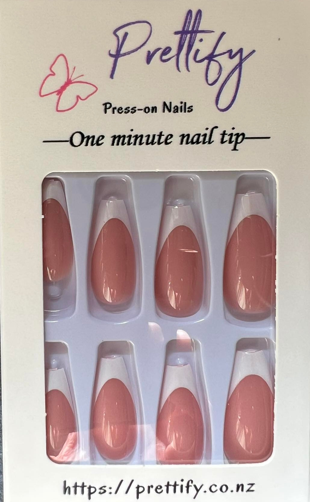 White Tips Coffin Press on Naiks 24pcs.