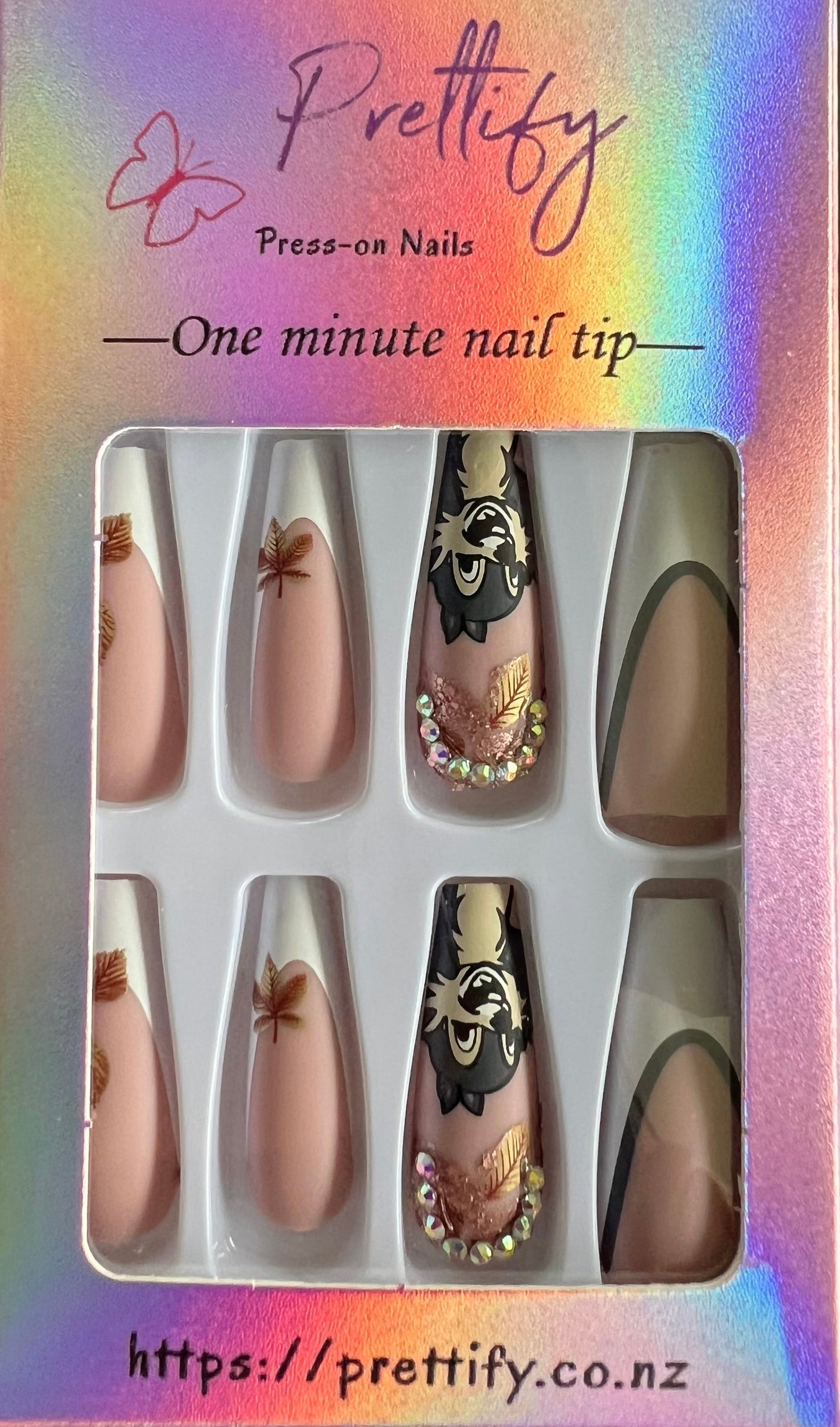 Autumn Theme - White Tips, Autumn Leaves with Chipmunk 24pcs.