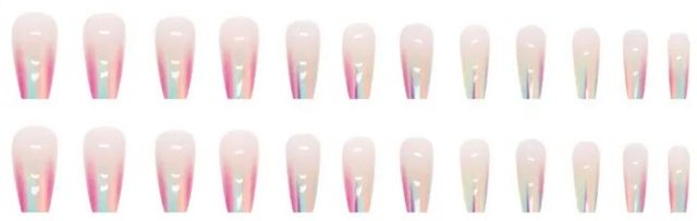 Pale Pink, Dark Pink, Mint & Peach - Coffin #W198