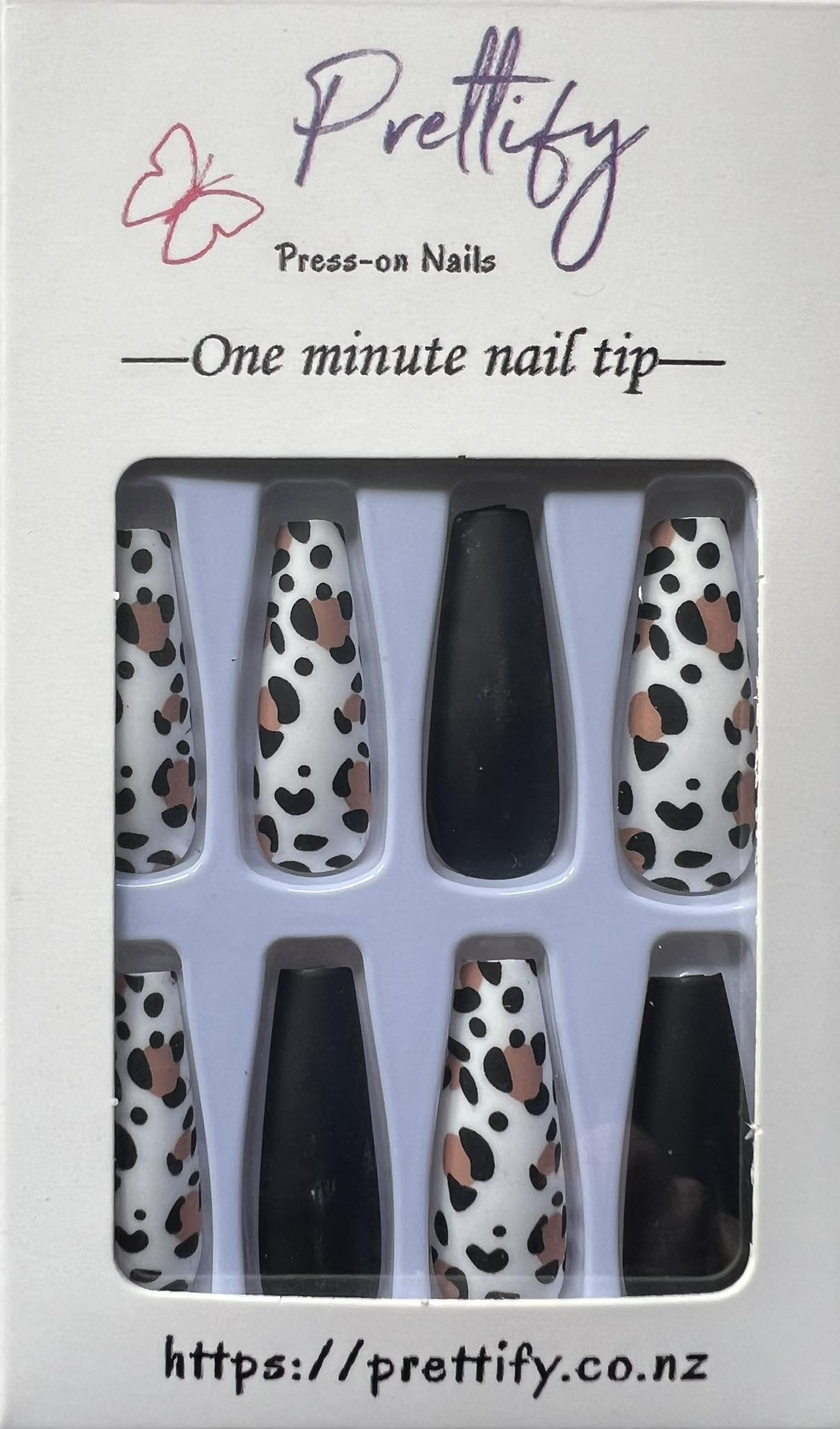 Matt Black & Leopard Print - Coffin