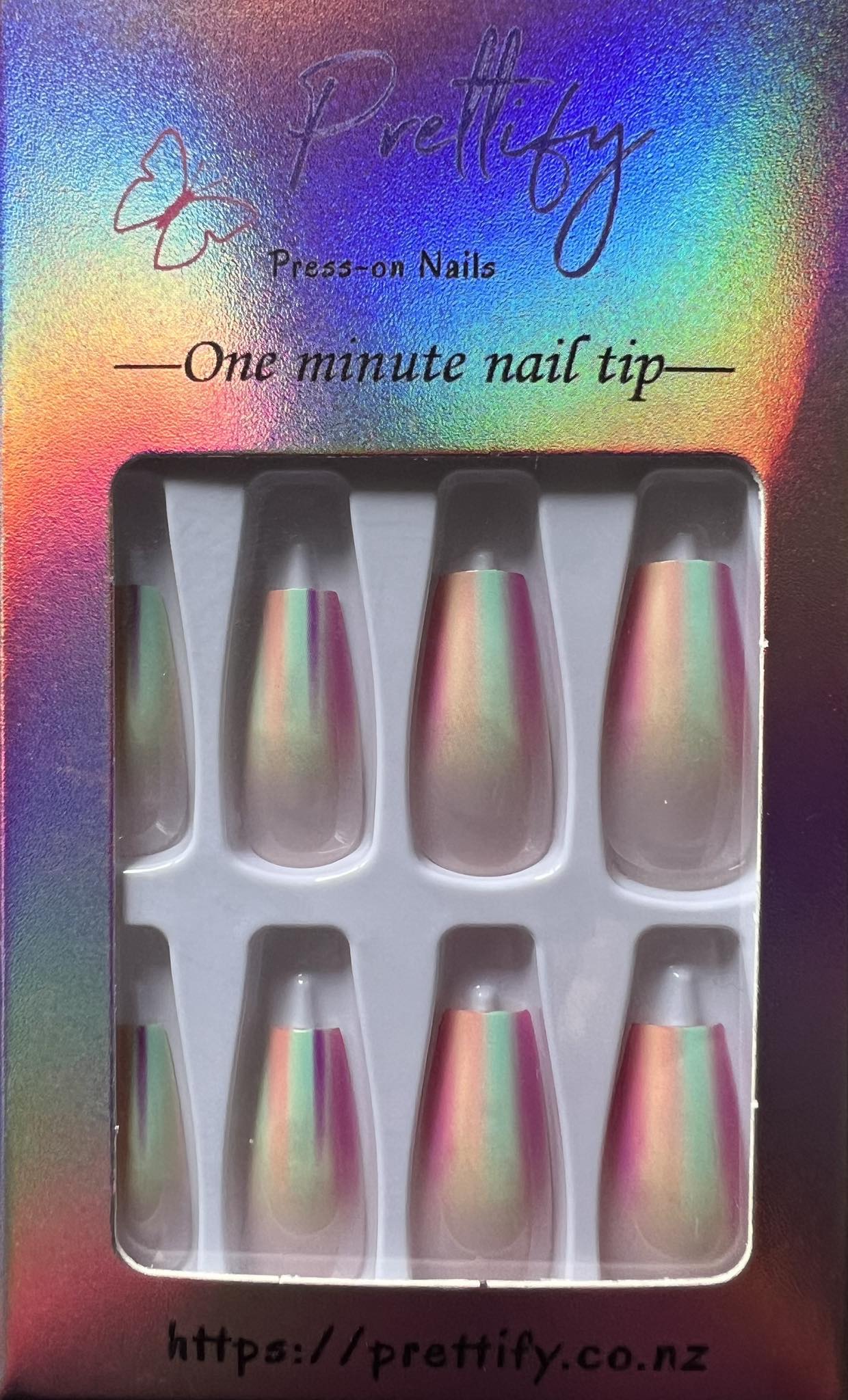 Pale Pink, Dark Pink, Mint & Peach - Coffin #W198