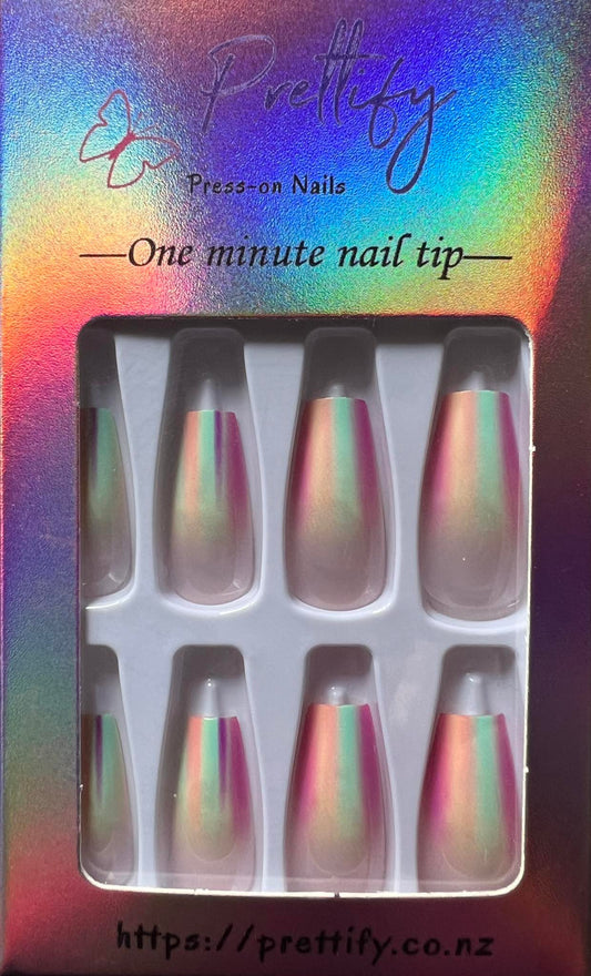 Pale Pink, Dark Pink, Mint & Peach - Coffin #W198