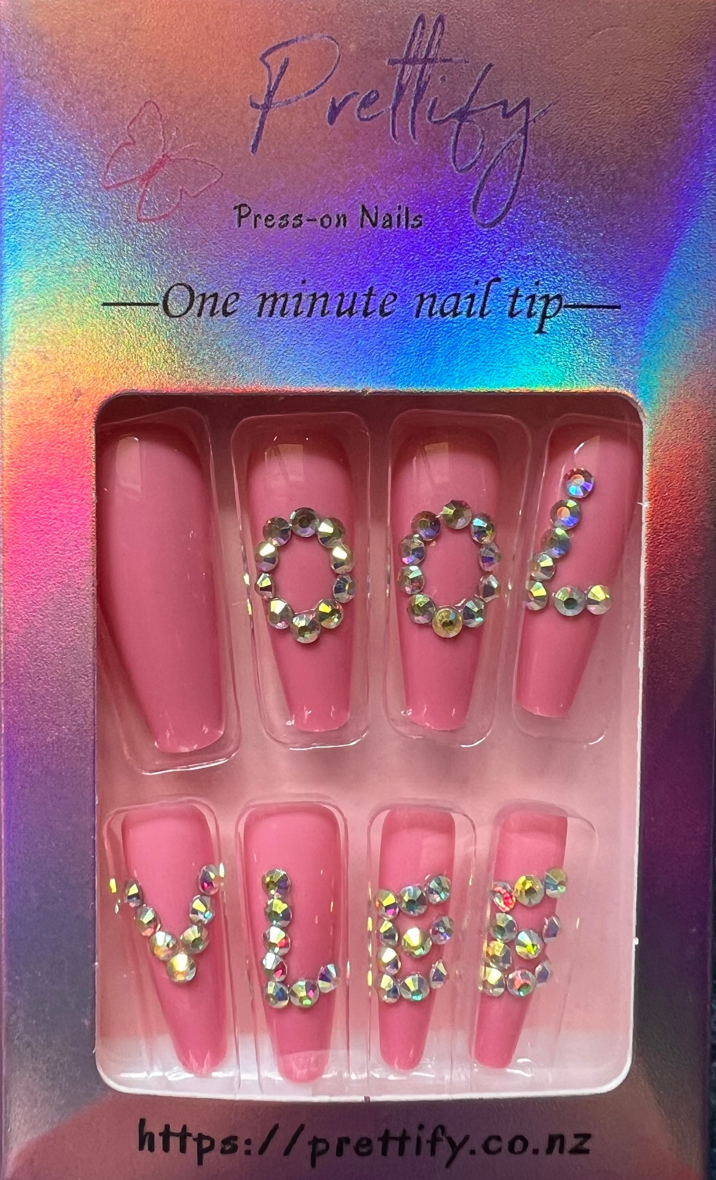 Pink 'Love' & Jewels - Coffin #4444