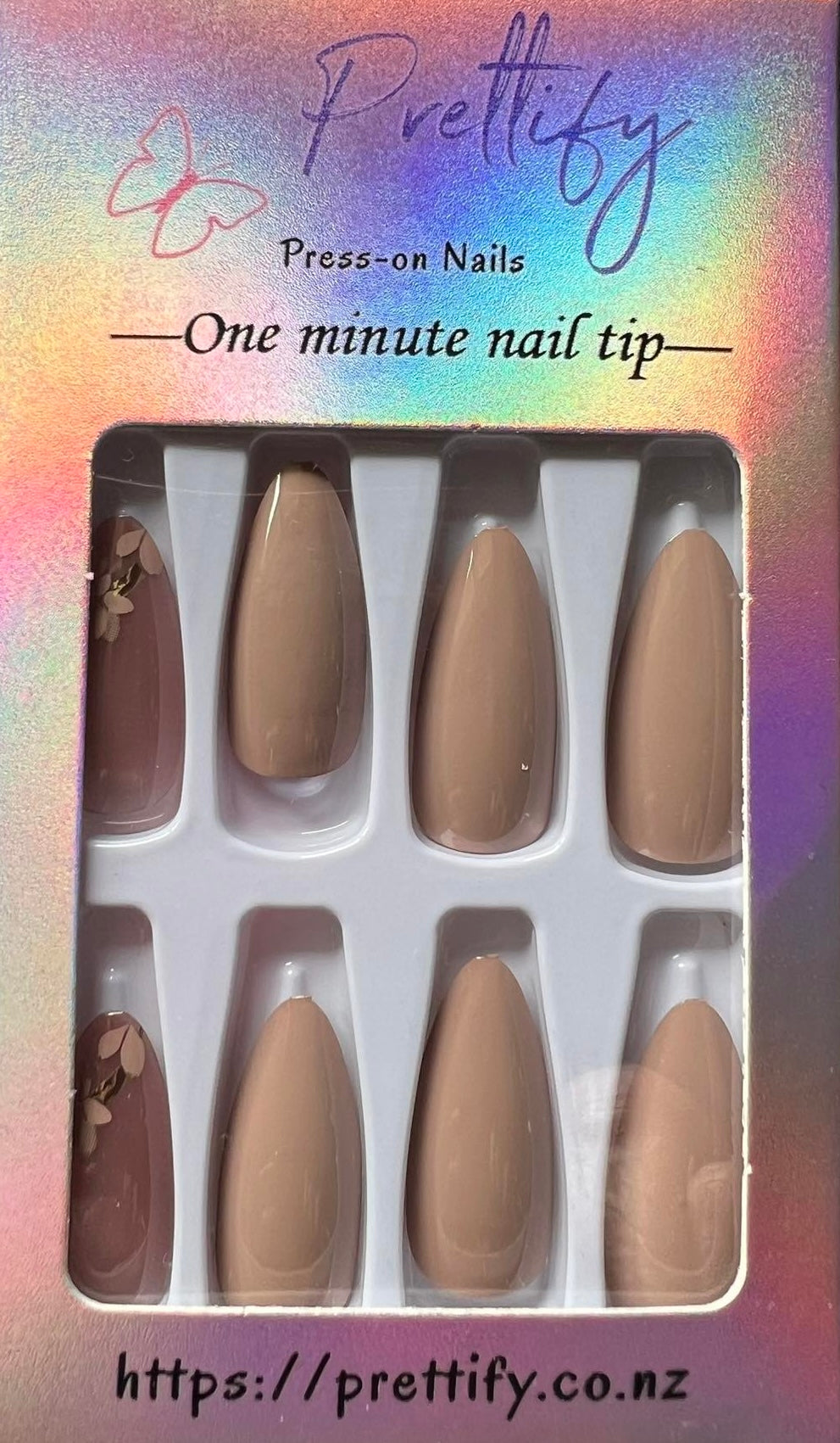 Mocha & Clear Dark Pink with Flowers - Almond #W796