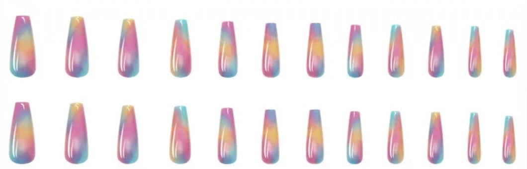 Pastel Rainbow - Coffin #W036