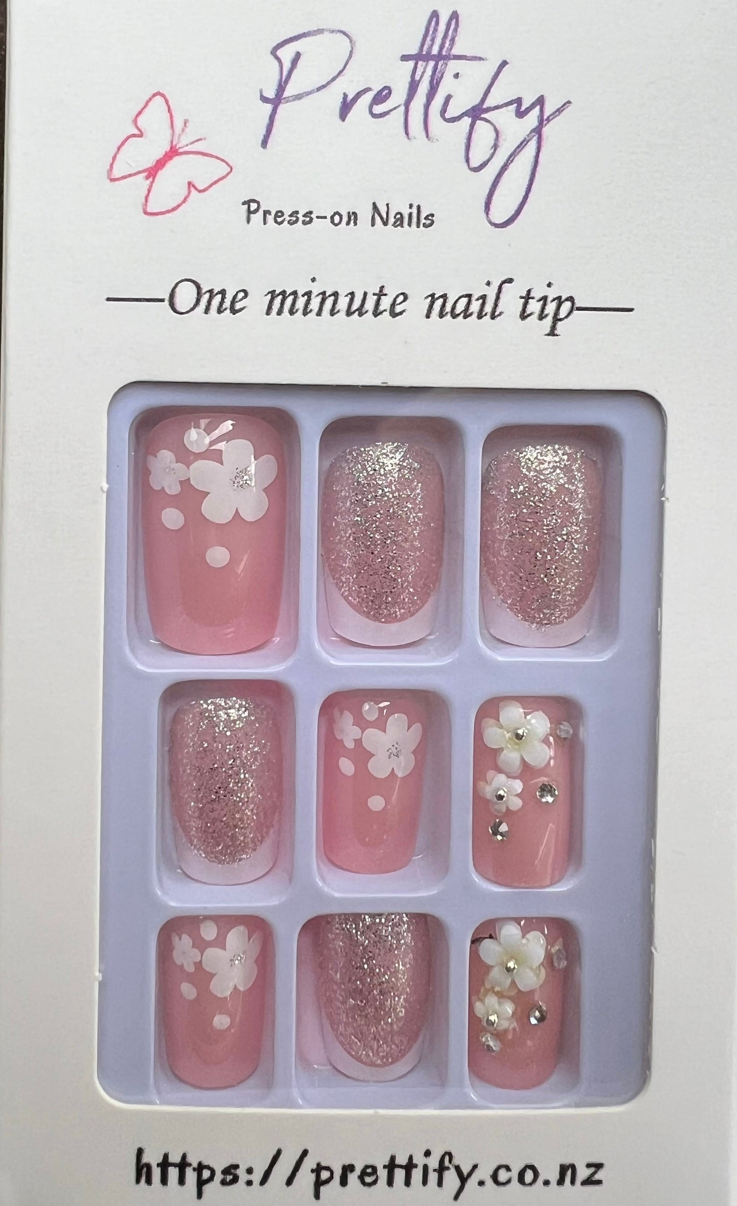 White Tips with White Flowers - Square #Z753