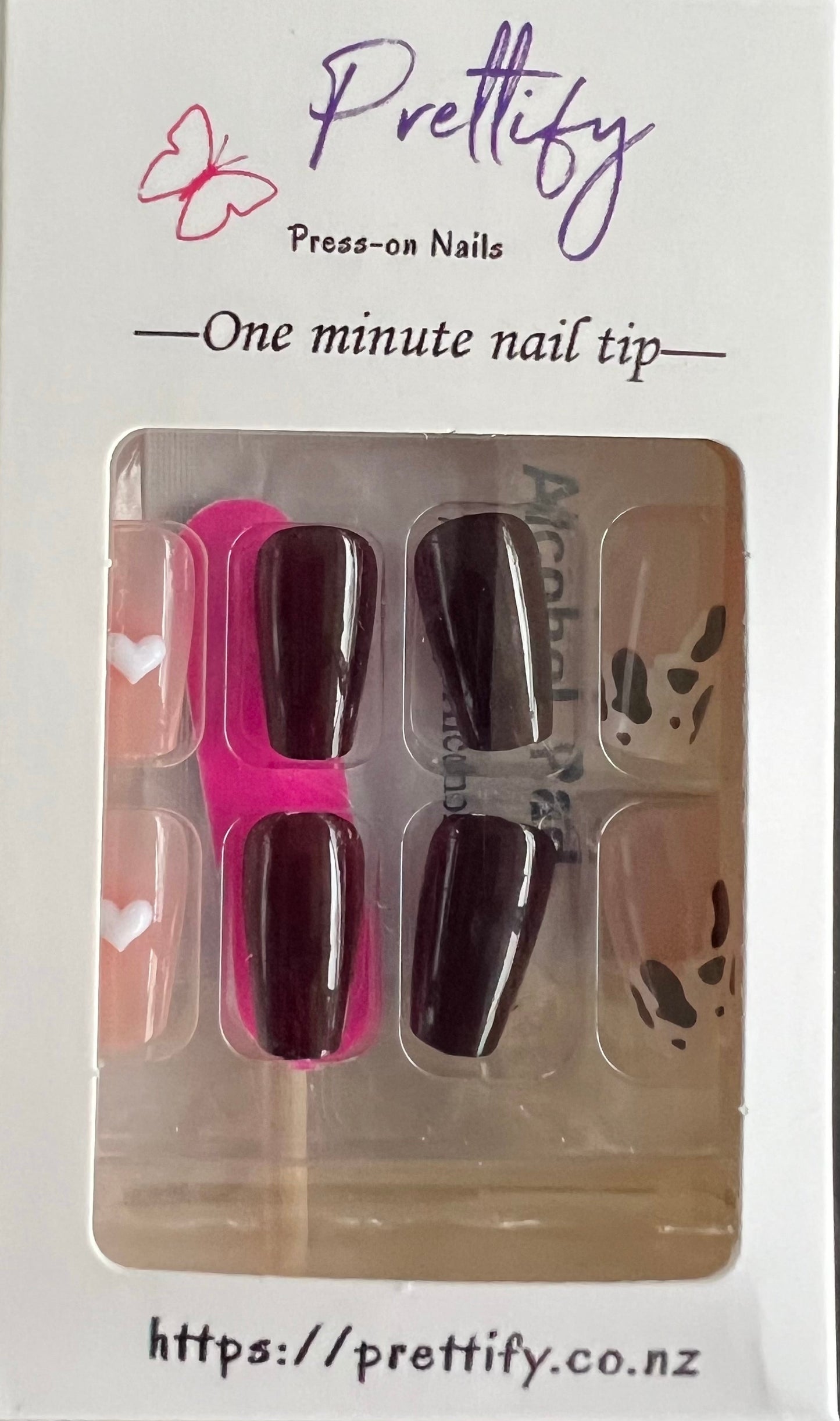 Dark Plum, Black & White - Short Coffin #563