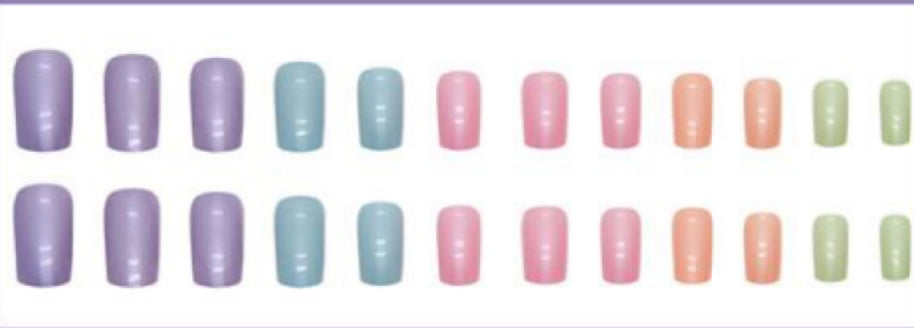 Lilac, Pale Blue, Pink, Peach & Green - Square #W1282