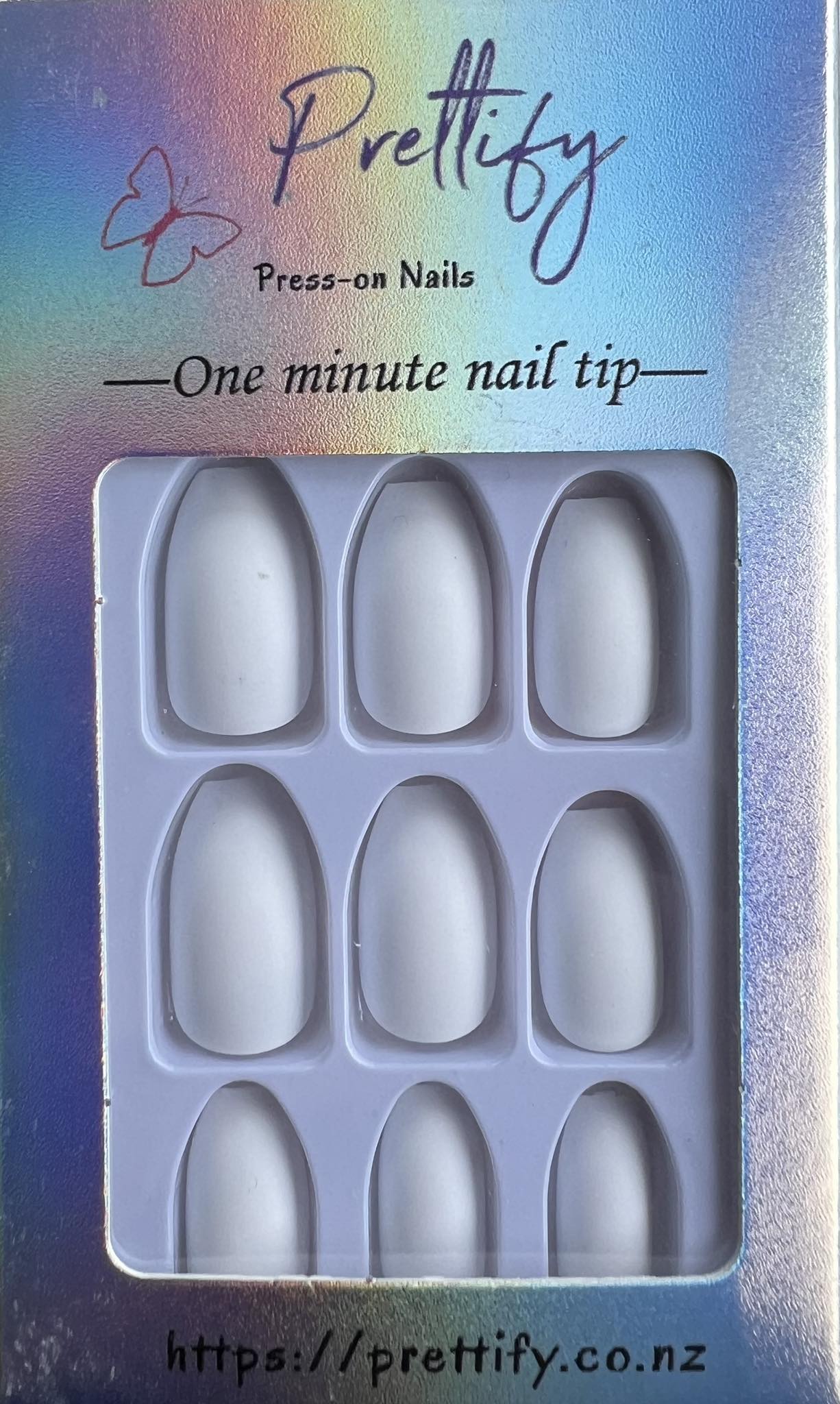 White Medium Coffin Nails.