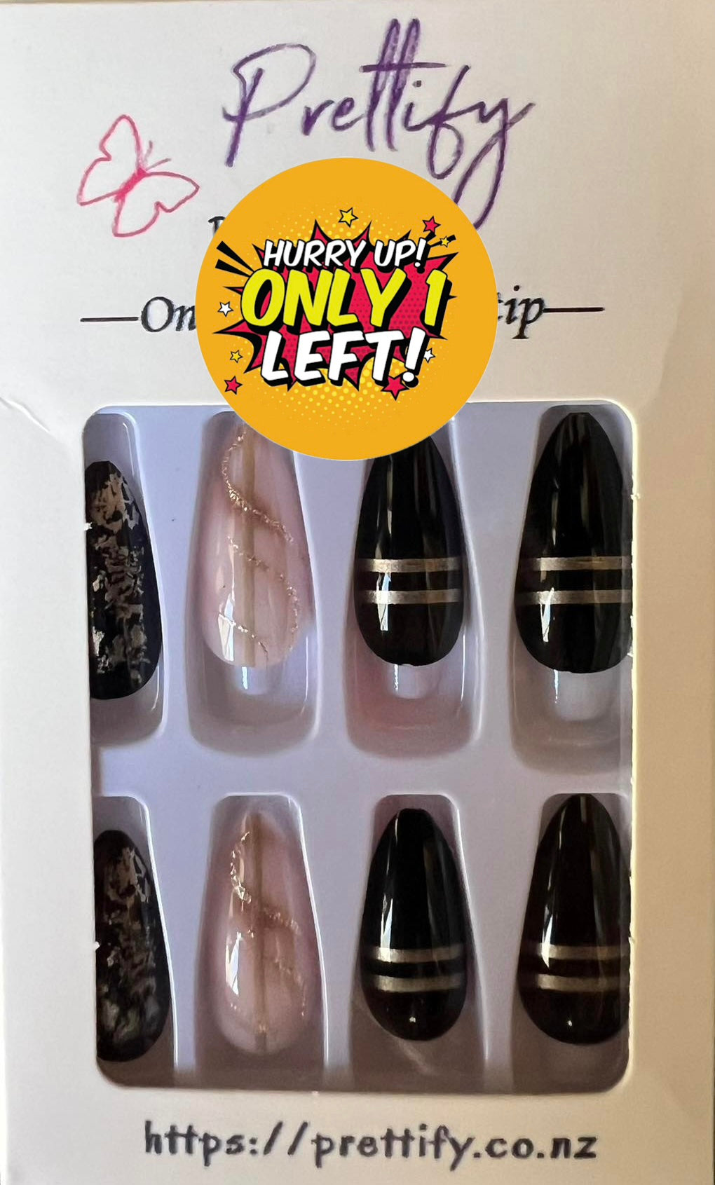 Black & Gold & Pink & Gold - Almond #W472