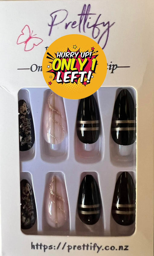 Black & Gold & Pink & Gold - Almond #W472
