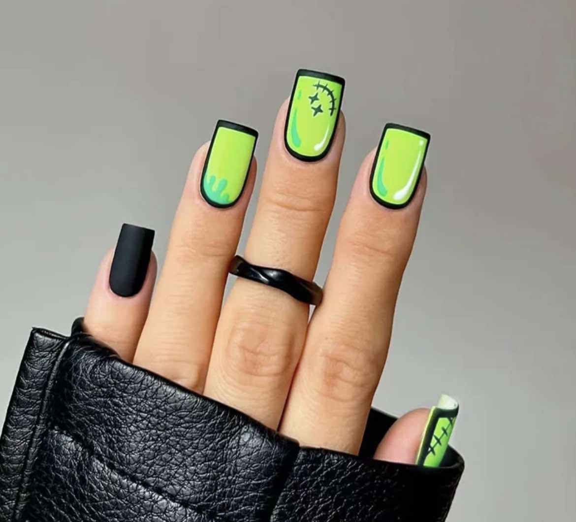 Pop Art - Neon Green & Black - Square #W301